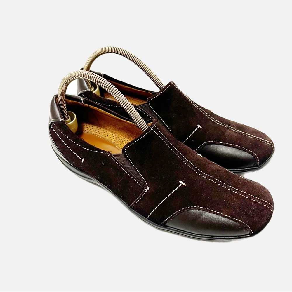 Natural Sole by Naturalizer Francis Slip-On Brown Suede Shoes Size 6